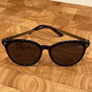 Gucci Cateye Sunglasses GG0224SK 001 Black/Antique Gold 56mm 0224.